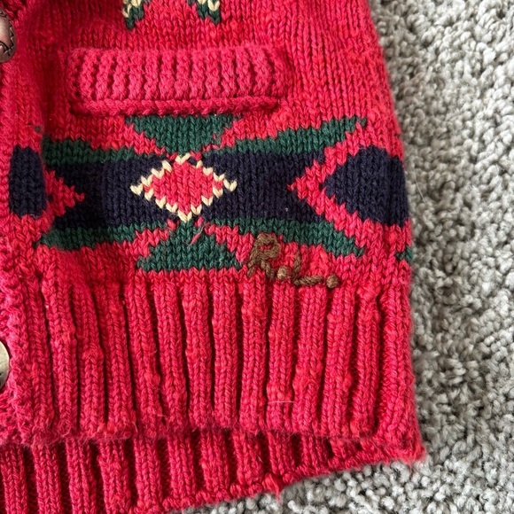 Vintage Ralph Lauren Baby Equestrian Horse Western Cardigan Sweater 3-12 Months - Picture 5 of 5